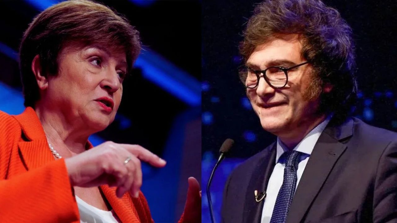 Kristalina Georgieva y Javier Milei.