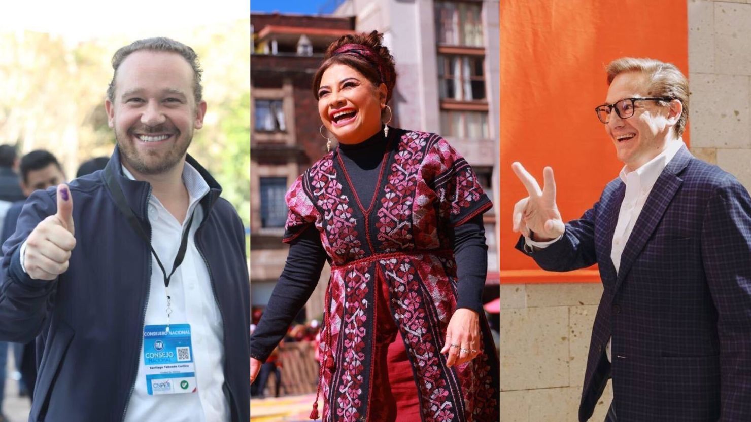 Santiago Taboada, Clara Brugada y Salomón Chertorivski.