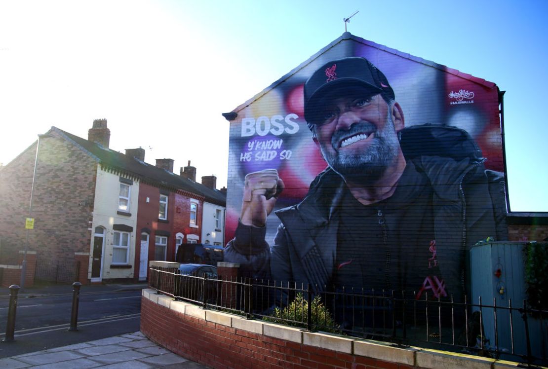 Un mural en homenaje a Jurgen Klopp, del Liverpool