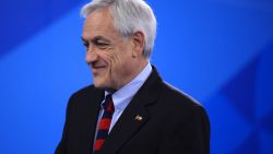 LIMA, PERU - AUGUST 10: President of Chile Sebastian Piñera participates in the medal ceremony for Women's 1500m Freestyle Final 2 on Day 15 of Lima 2019 Pan American Games at Aquatic Center of Villa Deportiva Nacional on August 10, 2019 in Lima, Peru.