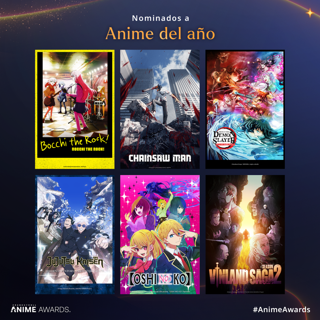 Portadas de los nominados a anime del año.