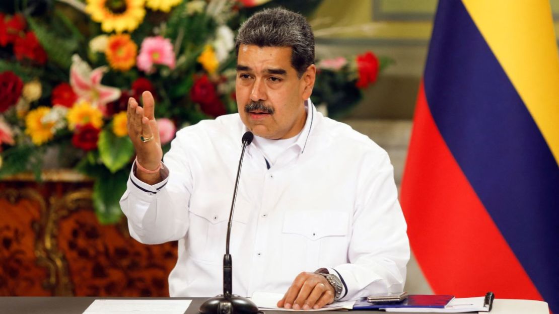El presidente de Venezuela, Nicolás Maduro, en el Palacio Presidencial de Miraflores, en Caracas, el 18 de noviembre de 2023. Crédito: Pedro Rances Mattey/AFP/Getty Images