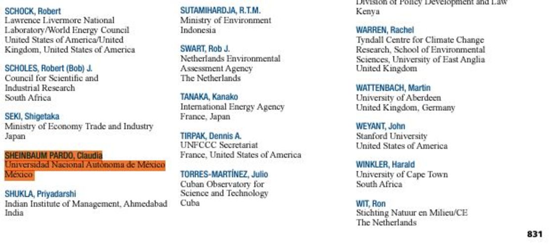 Claudia Sheinbaum, exjefa de gobierno de Ciudad de México, participó en un informe del IPCC.