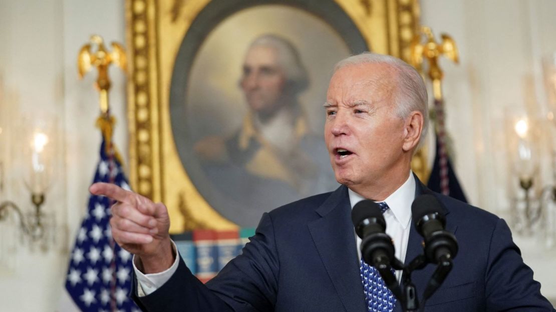 El presidente Joe Biden pronuncia un discurso en la Casa Blanca. Kevin Lamarque/Reuters