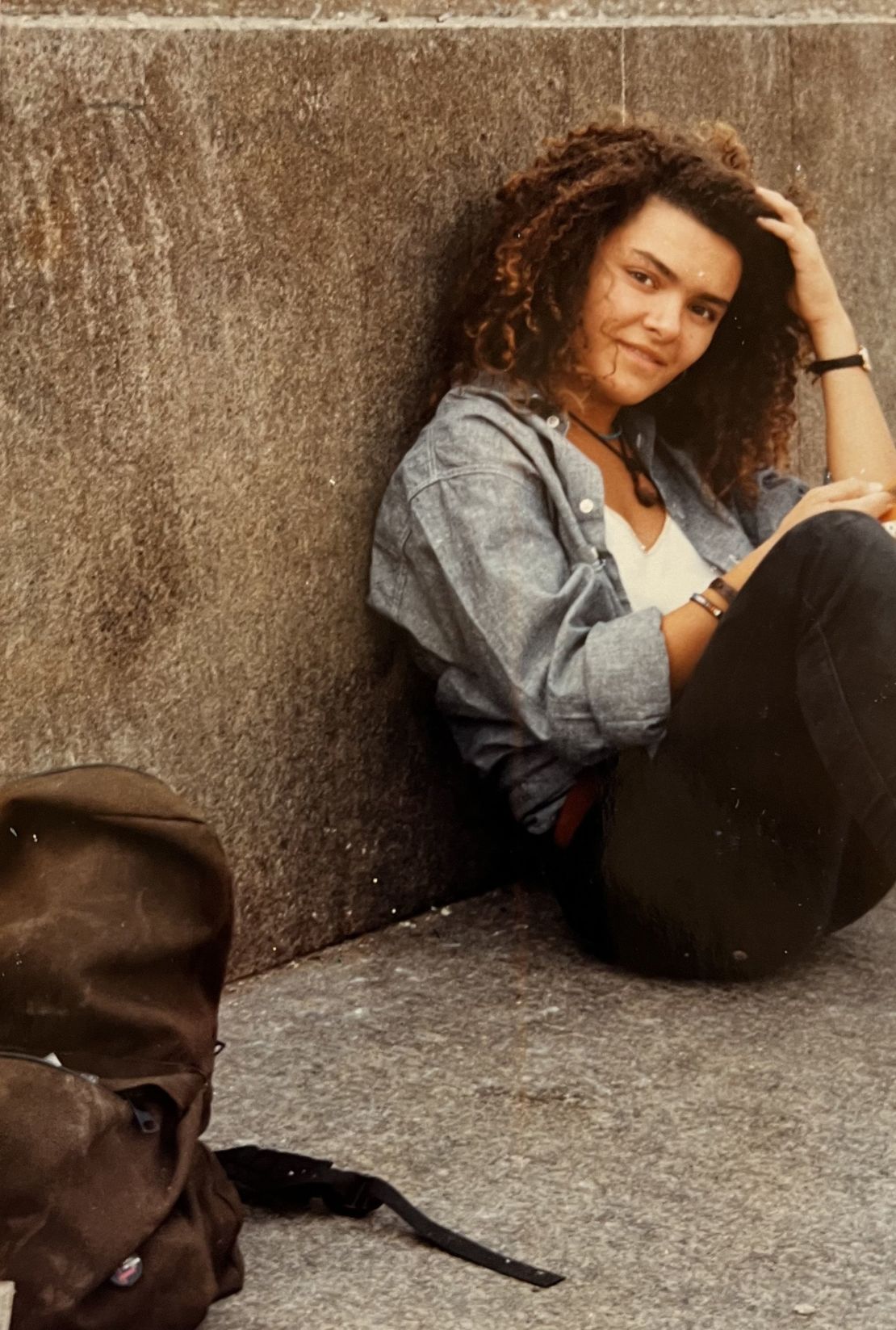 Aquí está Cristina, fotografiada por Matt, en la londinense Trafalgar Square el día que se conocieron, en agosto de 1984. Crédito: Matt Reinecke y Cristina Farina