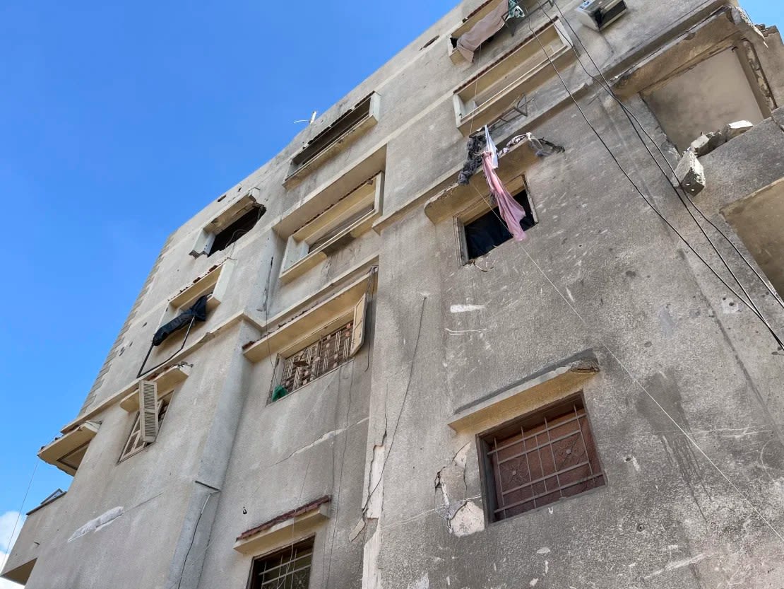 Un edificio en Khan Younis que se encuentra junto a la entrada a un complejo de túneles.