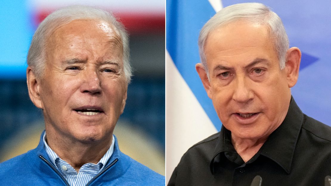 El presidente de Estados Unidos, Joe Biden, y el primer ministro de Israel, Benjamin Netanyahu.