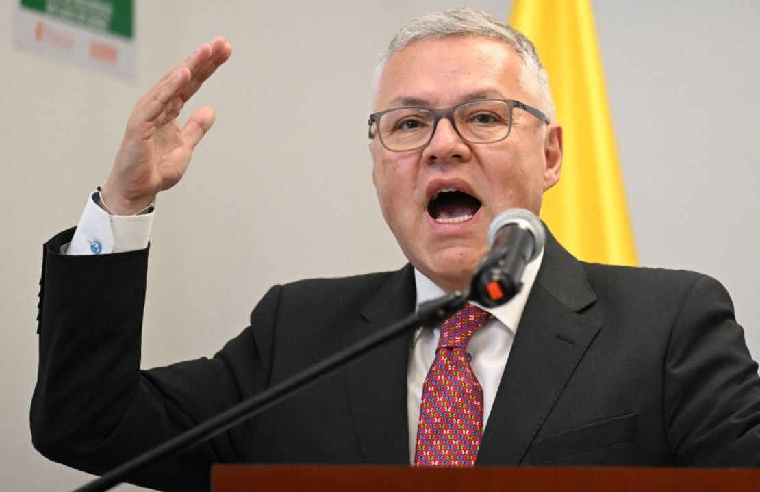 El ministro de Justicia de Colombia, Néstor Osuna, habla en Bogotá el 11 de septiembre de 2023. Crédito: RAÚL ARBOLEDA/AFP vía Getty Images