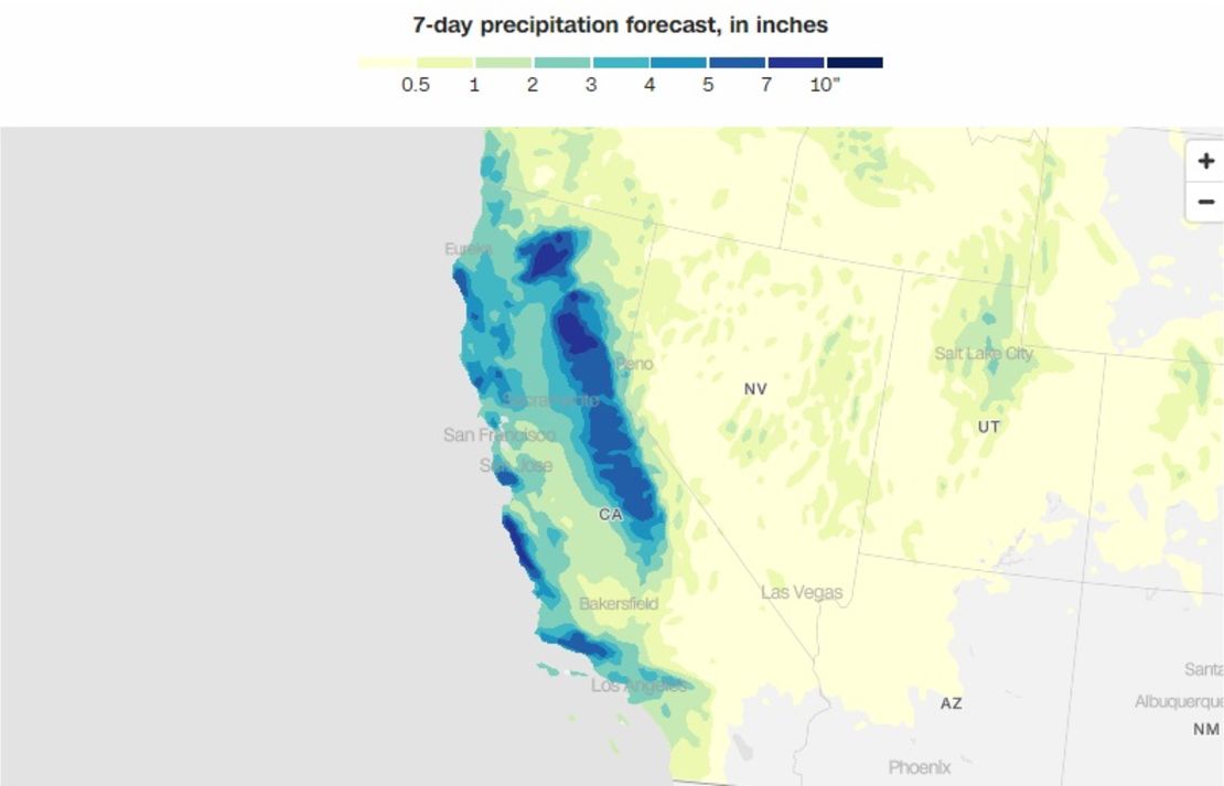 Datos actualizados por última vez el 17 de febrero de 2024.Fuente: Centro de Predicción del Tiempo del Servicio Meteorológico NacionalGráfico: Byron Manley y Renée Rigdon, CNN