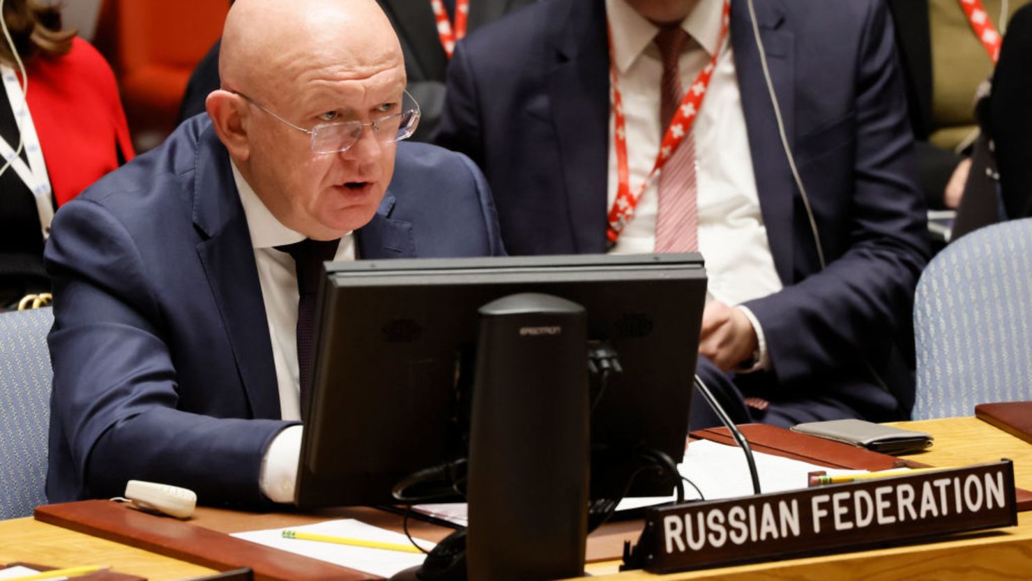 Vassily Nebenzia habla durante una reunión sobre la guerra entre Israel y Hamas en la sede de las Naciones Unidas el 30 de octubre de 2023 Crédito: Michael M. Santiago/Getty Images