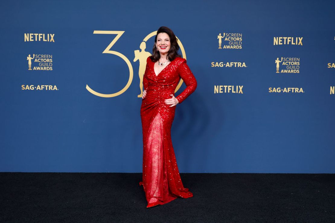 Fran Drescher, presidenta de SAG-AFTRA, posa en la sala de prensa durante la 30ª edición anual de los Screen Actors Guild Awards en el Shrine Auditorium y Expo Hall el 24 de febrero de 2024 en Los Ángeles, California.