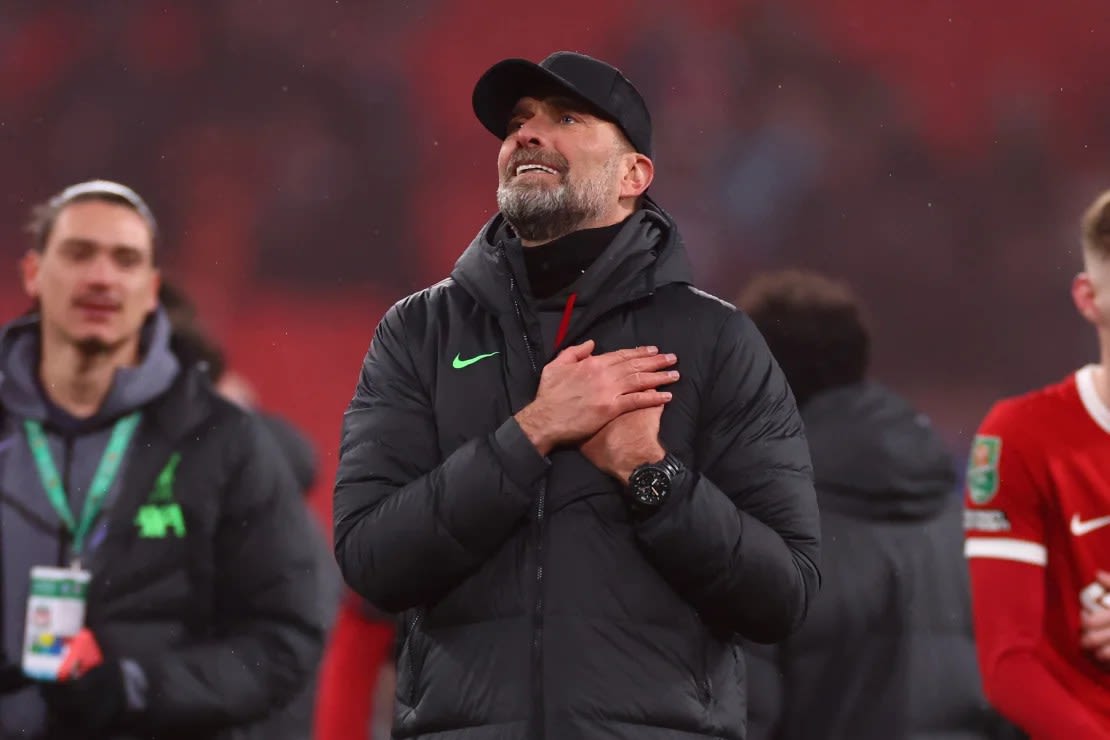 Jürgen Klopp, entrenador del Liverpool, celebra su victoria en la Carabao Cup.