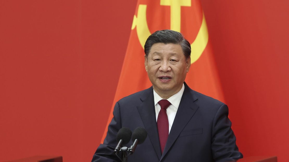 El líder chino, Xi Jinping, habla en el Congreso Nacional del Partido Comunista el 23 de octubre de 2022 en Beijing.