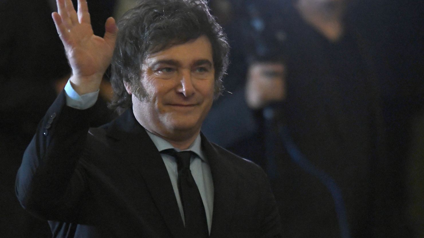 BUENOS AIRES, ARGENTINA - DECEMBER 10: President of Argentina Javier Milei arrives to the Colon Theater for a gala event on December 10, 2023 in Buenos Aires, Argentina.