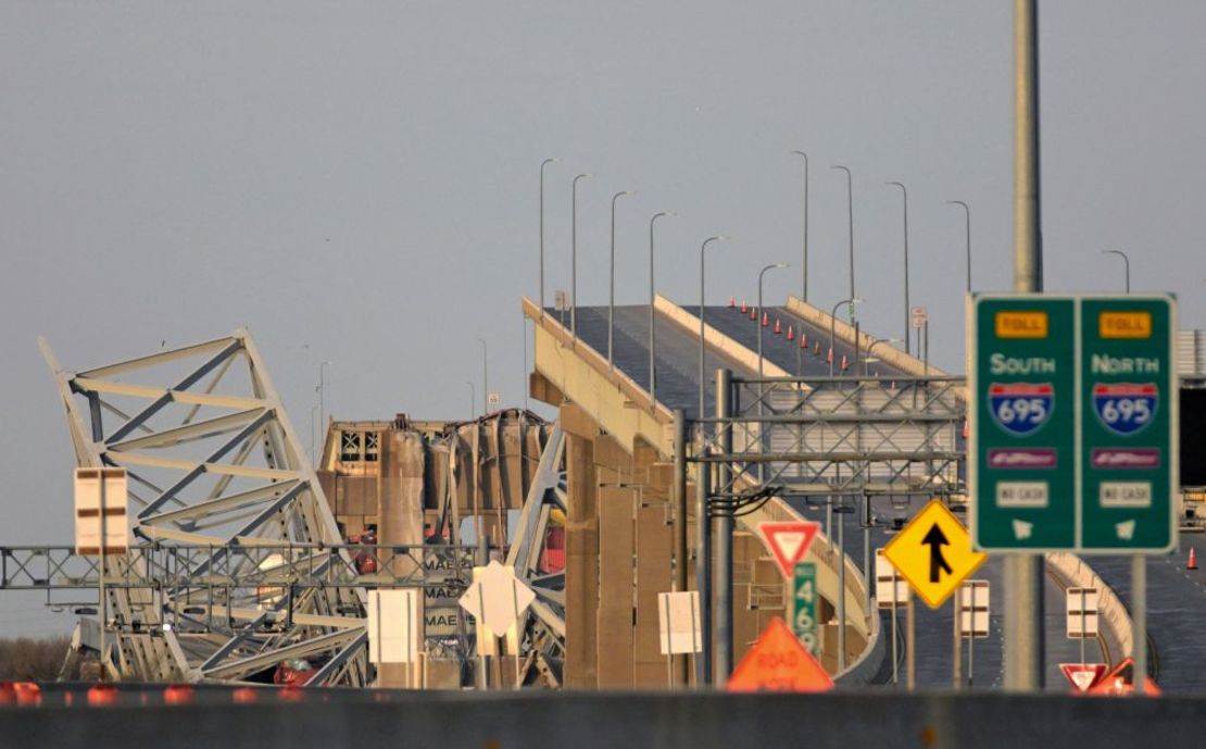 El puente Key es una arteria clave para el tráfico a lo largo de la autopista I-695, también conocida como la circunvalación de Baltimore. Crédito: Steve Ruark/AP