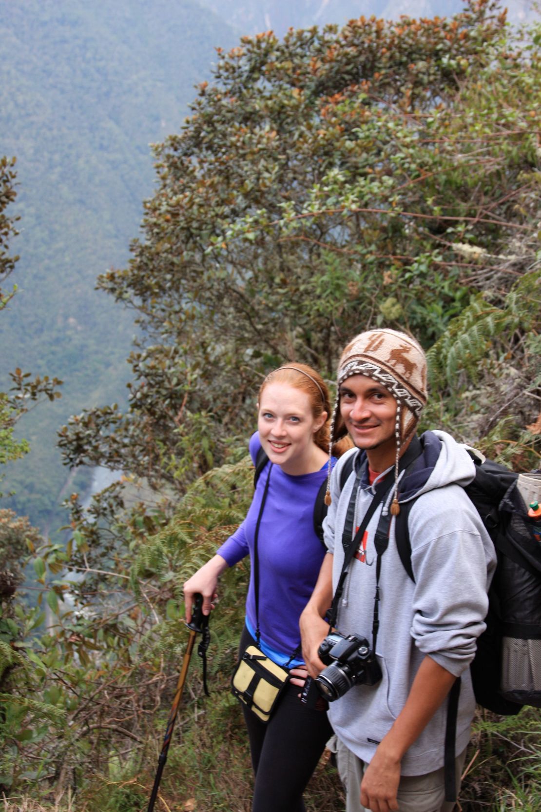 Laura y Adrián juntos en el Camino Inca. Crédito: Adrián y Laura