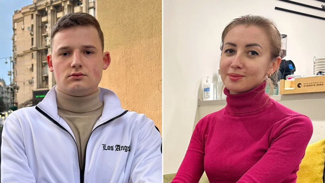 Mykola Lyapin (izq) y Kateryna Bilokon.