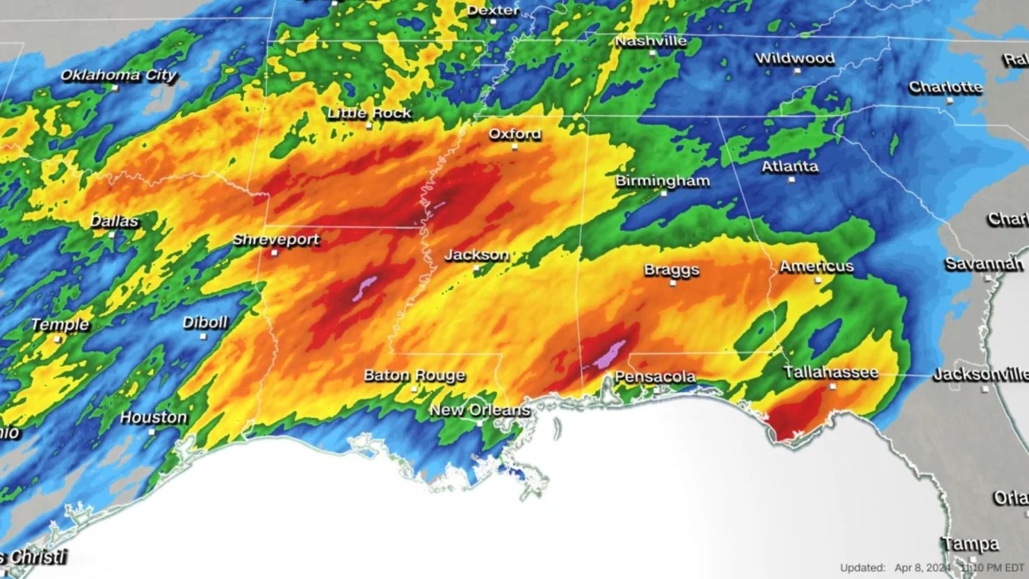Tormentas severas amenazan con inundaciones, tornados y granizo en el sur  de EE.UU. y partes del valle del Mississippi este martes | CNN