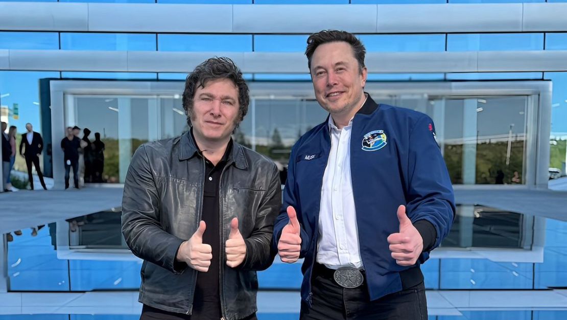 Javier Milei y Elon Musk en Texas, el 12 de abril de 2024.