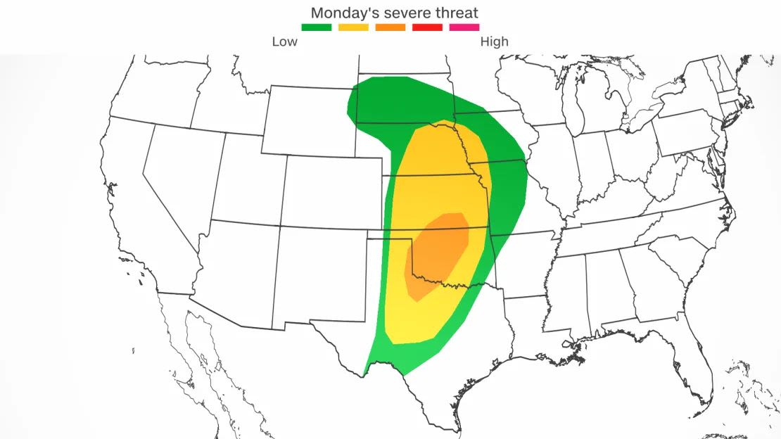 El pronóstico de tormentas para el lunes 15 de abril