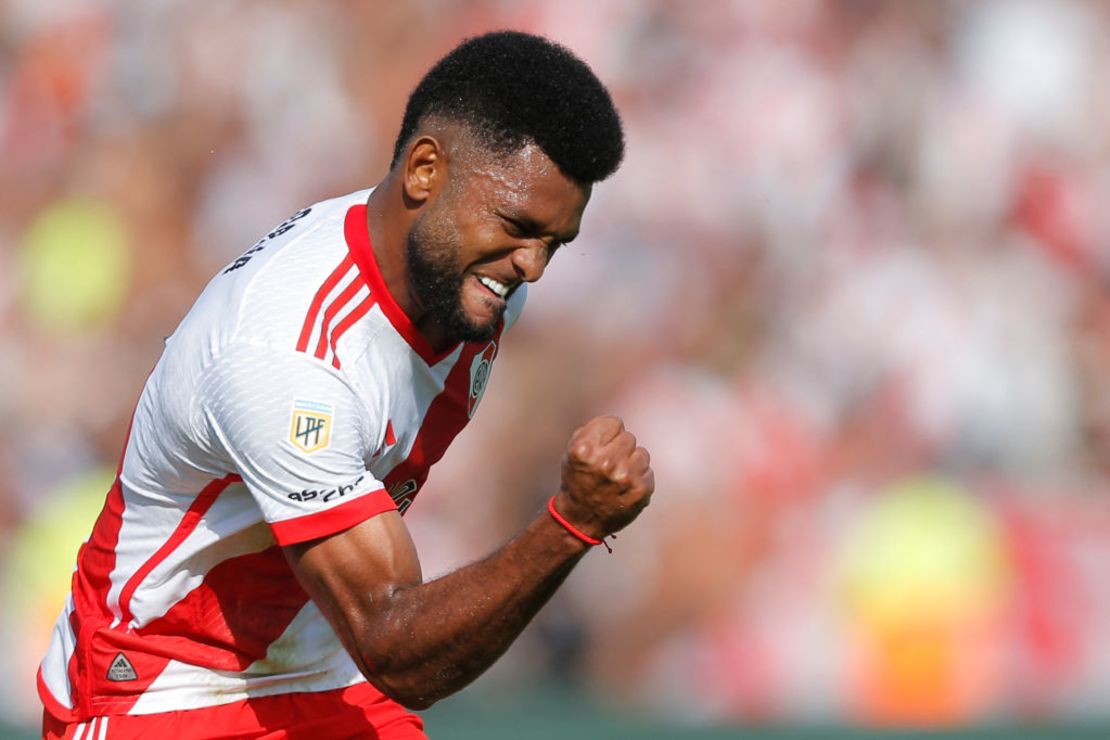 Miguel Borja el gol marcado en el superclásico. Crédito: DIEGO LIMA/AFP via Getty Images