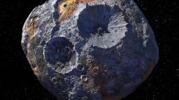 Este concepto artístico muestra el asteroide Psyche, de 232 kilómetros de ancho, situado en el cinturón principal de asteroides entre Marte y Júpiter. La NASA tiene una nave espacial en ruta hacia Psyche para estudiarlo. Crédito: NASA/JPL-Caltech/ASU