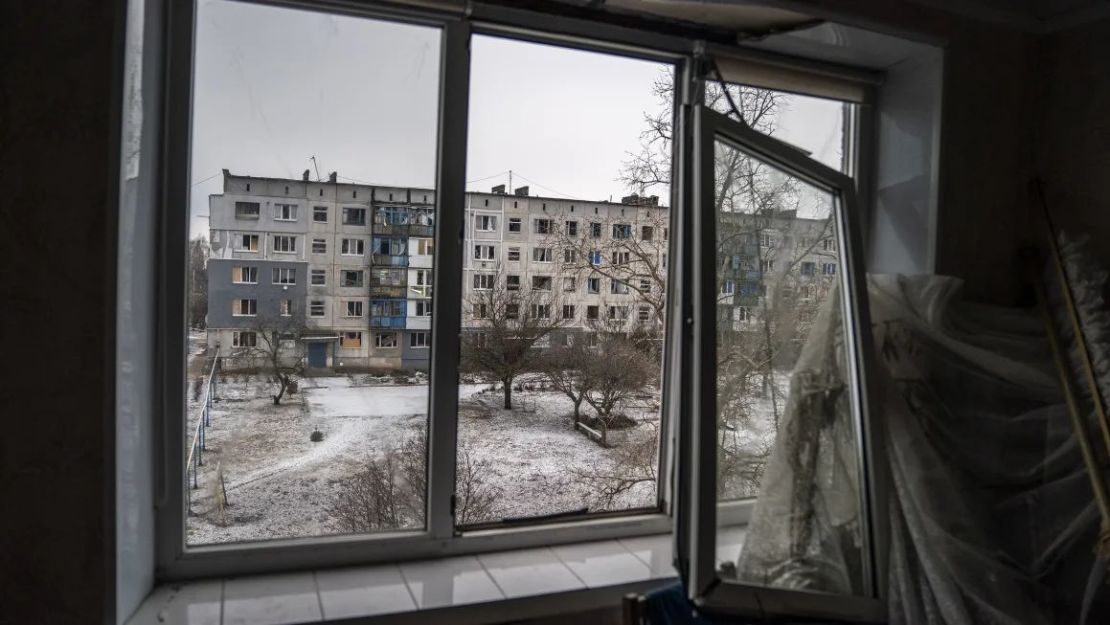 Un edificio destruido en la aldea de Ocheretyne, en la línea del frente de Adiivka, en el este de Ucrania, el mes pasado.