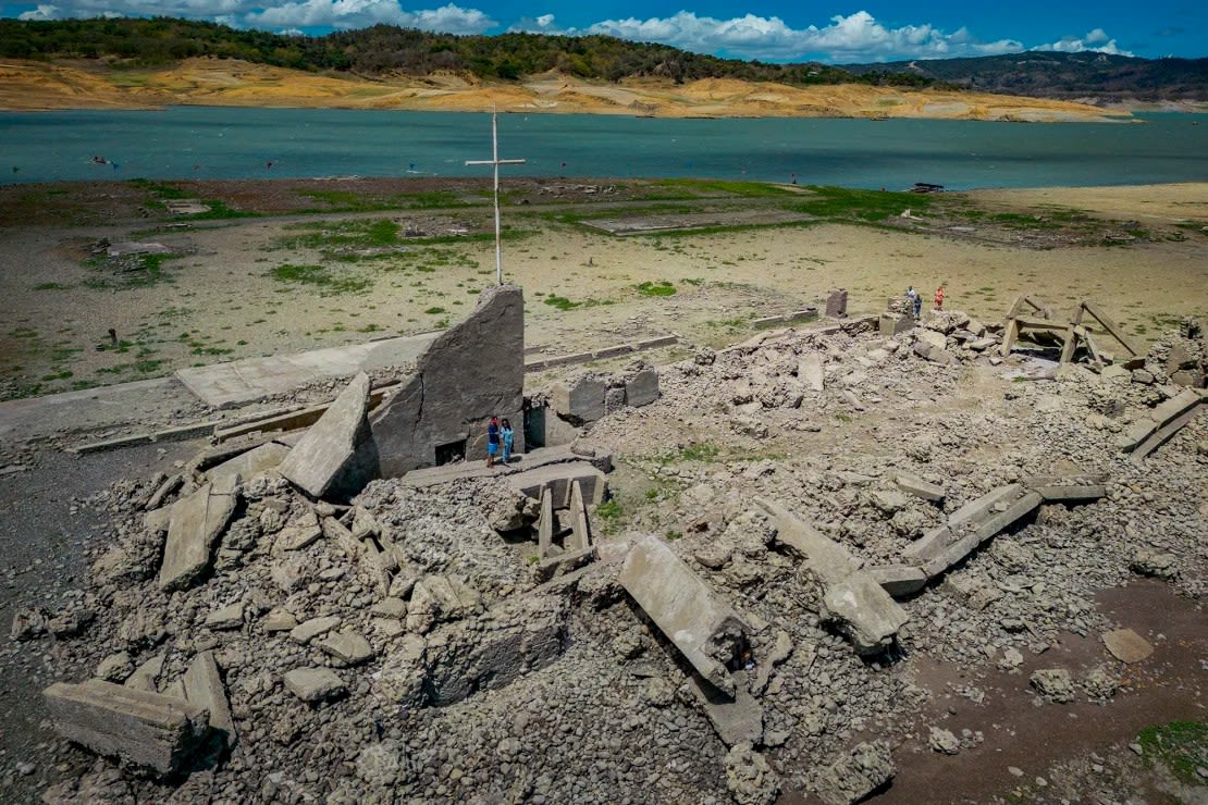 Vista aérea de la antigua ciudad hundida de Pantabangan.