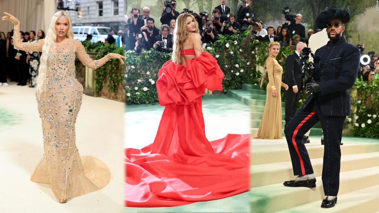 CNNE 1688033 - mira como lucen karol g y shakira en la alfombra de la met gala 2024