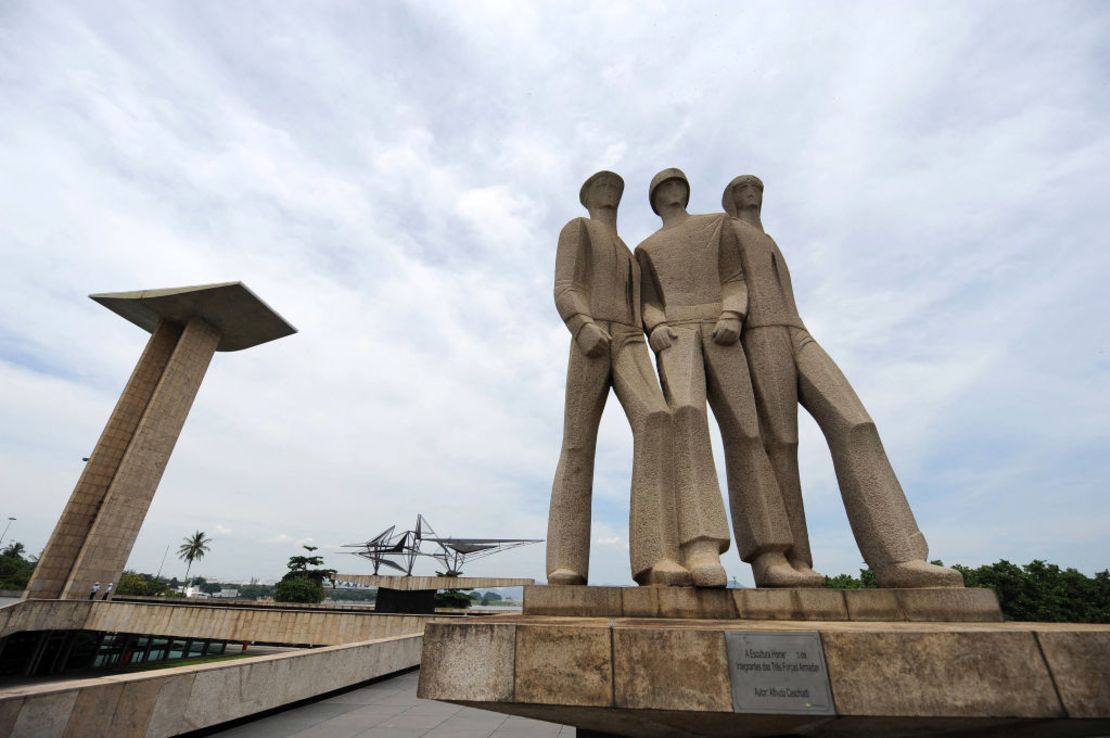 Vista del monumento a los Pracinhas, soldados brasileños muertos en la Segunda Guerra Mundial, en Río de Janeiro, Brasil, el 27 de enero de 2010.