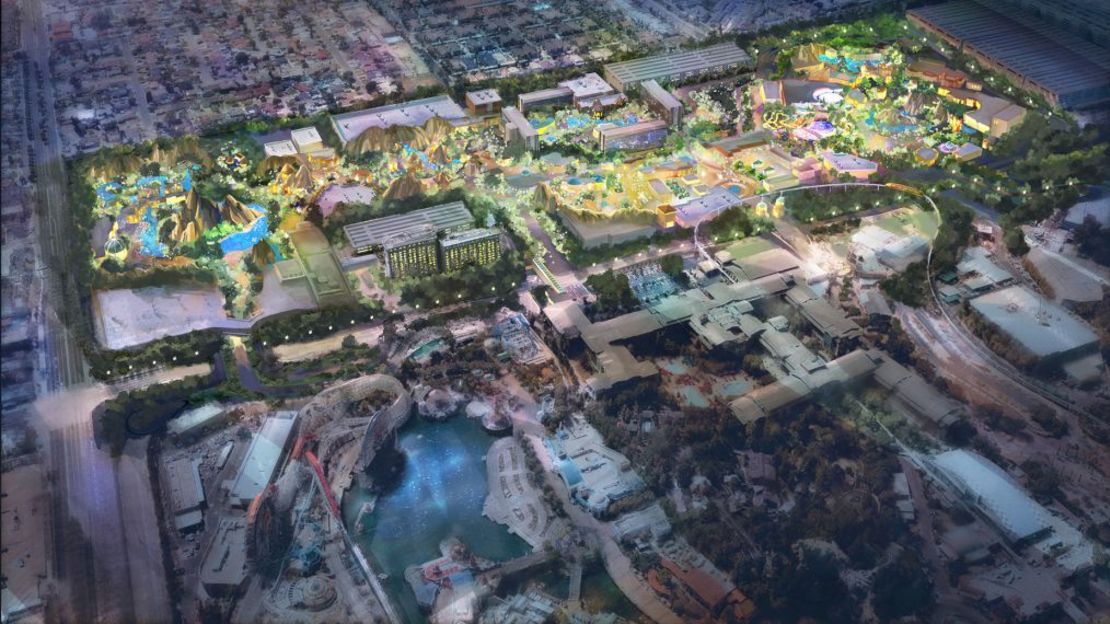 La rezonificación significa más espacio para terrenos temáticos y atracciones. Crédito: Cortesía de Disney