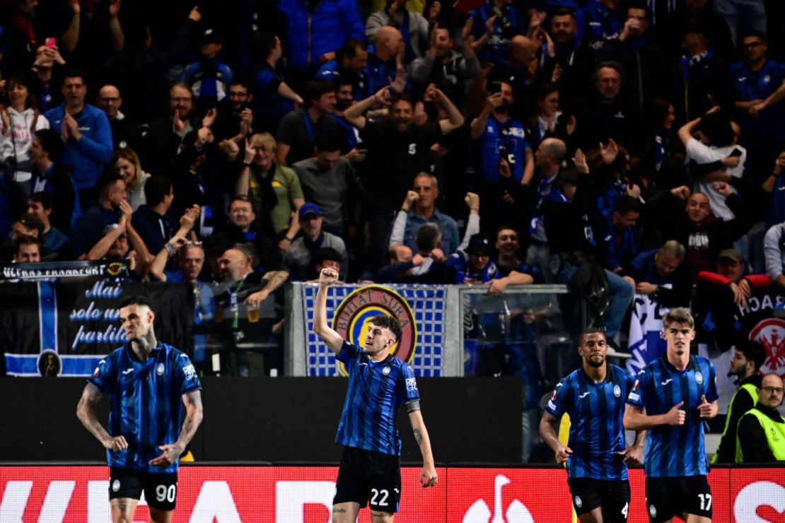 Matteo Ruggeri celebra el gol del conjunto italiano. Credito: MARCO BERTORELLO/AFP via Getty Images