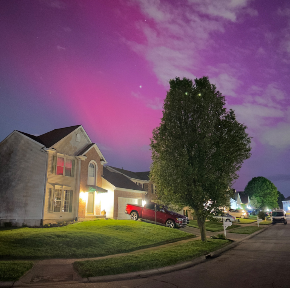 Una aurora boreal en Miamisburg, Ohio.