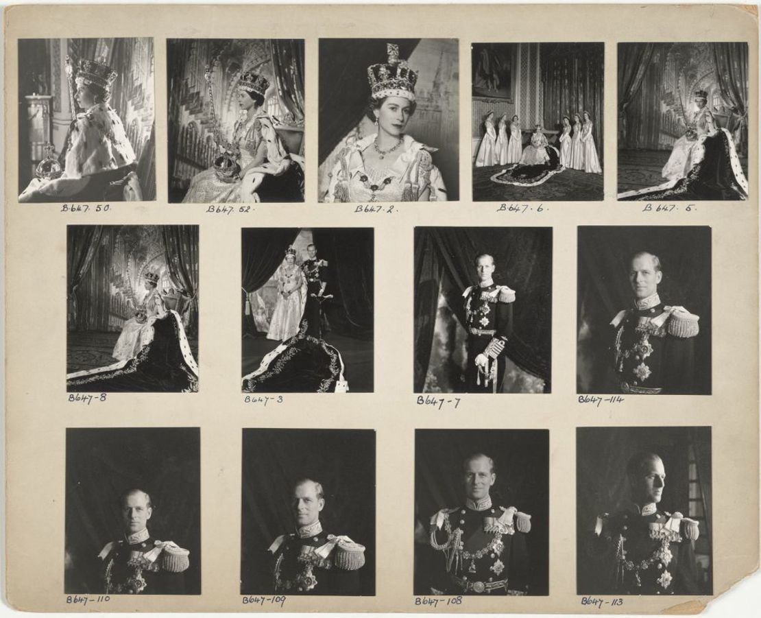 Fotografías de la reina Isabel II y el príncipe Felipe el Día de la Coronación, 1953. Crédito: Cecil Beaton/Royal Collection Trust