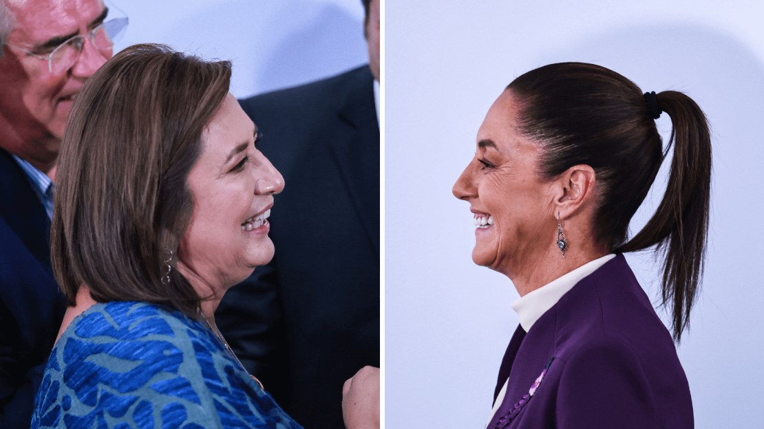 Xóchitl Gálvez y Claudia Sheinbaum previo al tercer debate presidencial.