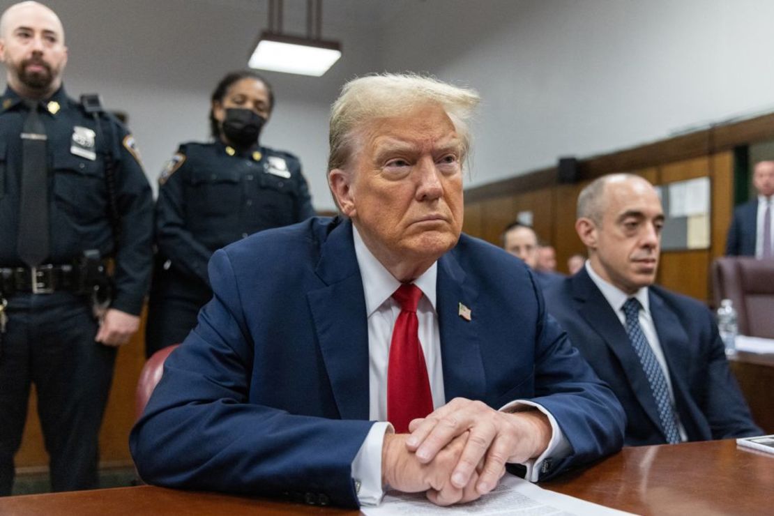 El expresidente de Estados Unidos Donald Trump en el Tribunal Penal de Manhattan, Nueva York, el 16 de mayo. Crédito: Jeenah Moon/Pool/Reuters