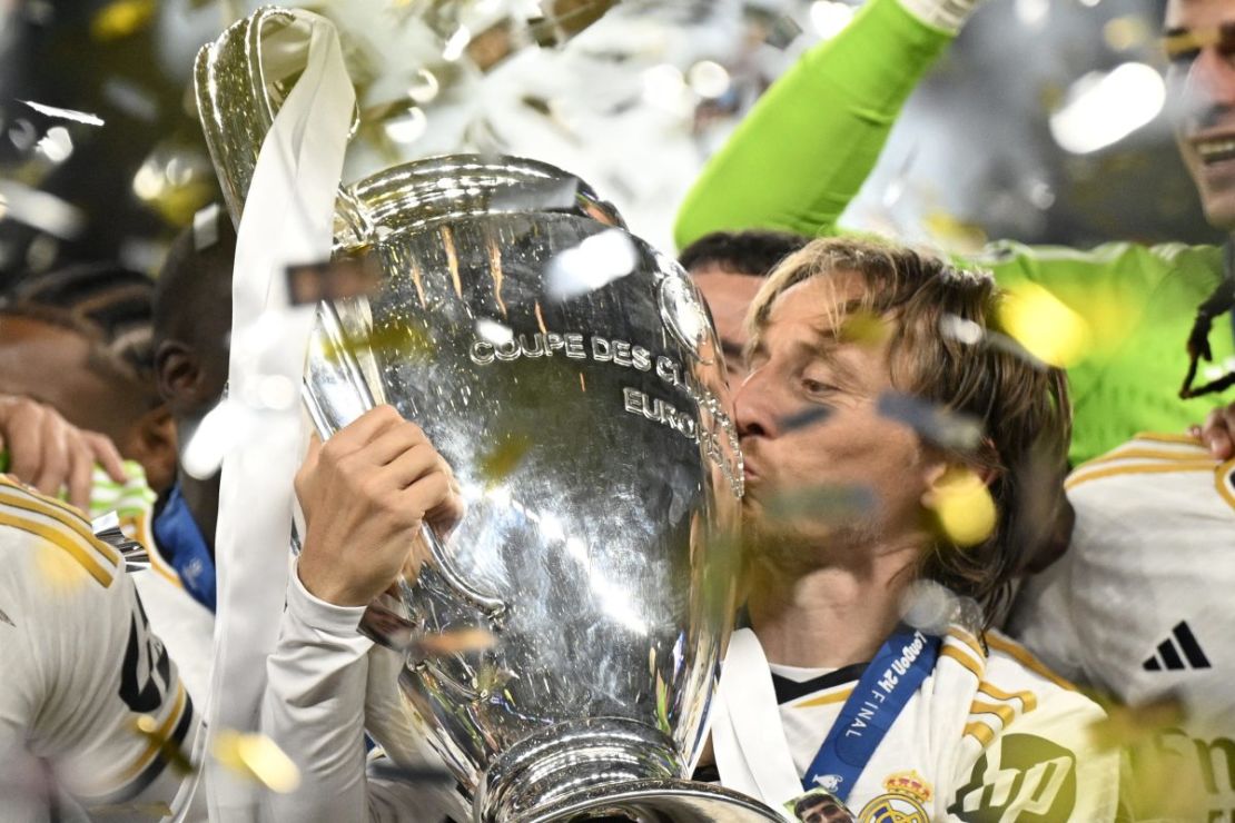 El jugador del Real Madrid, Luka Modric, celebrando su sexta Champions League. INA FASSBENDER/AFP via Getty Images