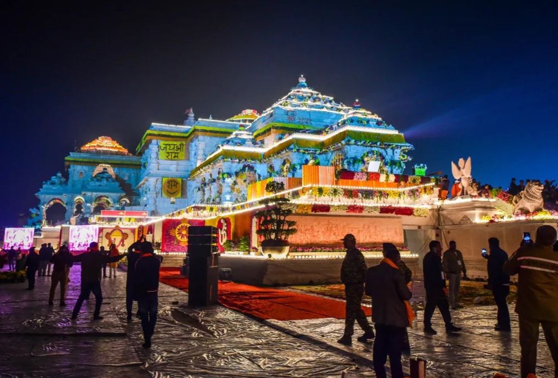 El Ram Mandir el día de su ceremonia de consagración, el 22 de enero de 2024, en Ayodhya, India.