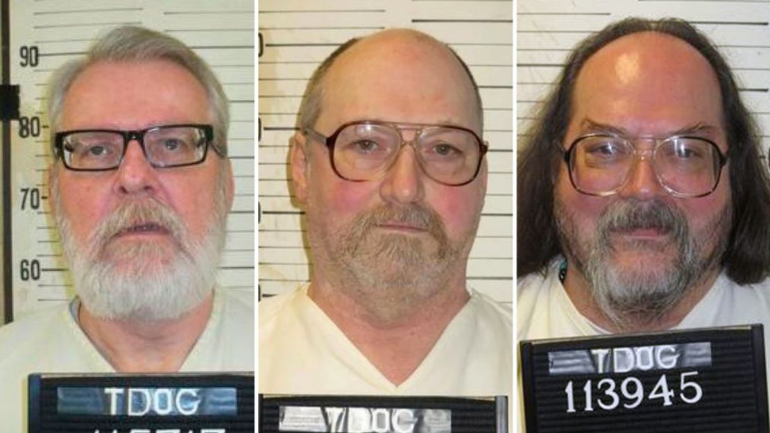 De izquierda a derecha, Stephen West, David Miller y Billy Ray Irick. Los tres eran asesinos convictos y fueron ejecutados por el estado de Tennessee en 2018 y 2019. Crédito: Departamento Correccional de Tennessee/AP