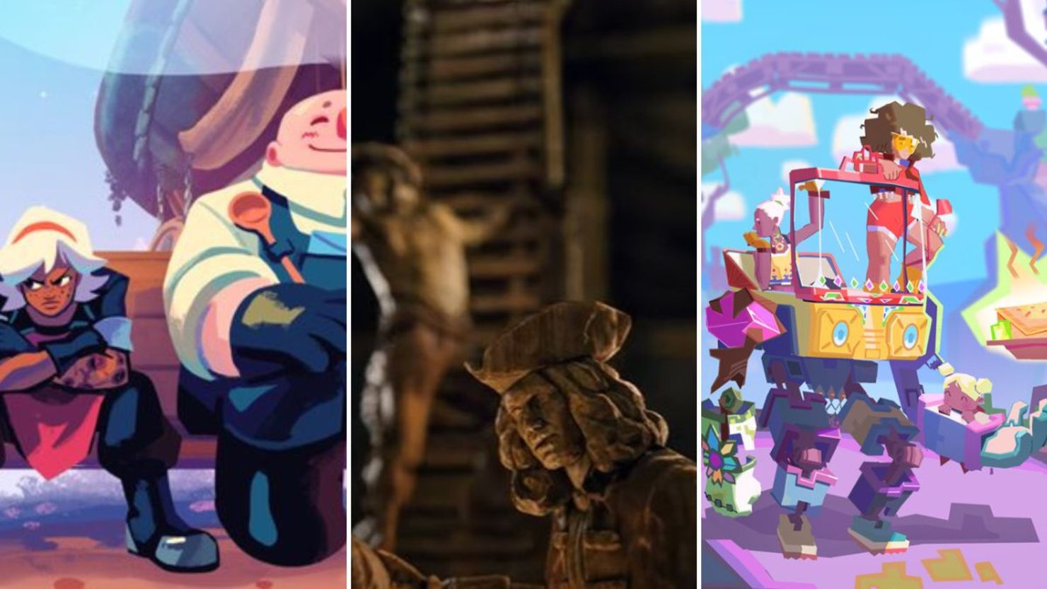Imágenes promocionales de los videojuegos "Wanderstop", "Civilization VII" y "Project Dosa"