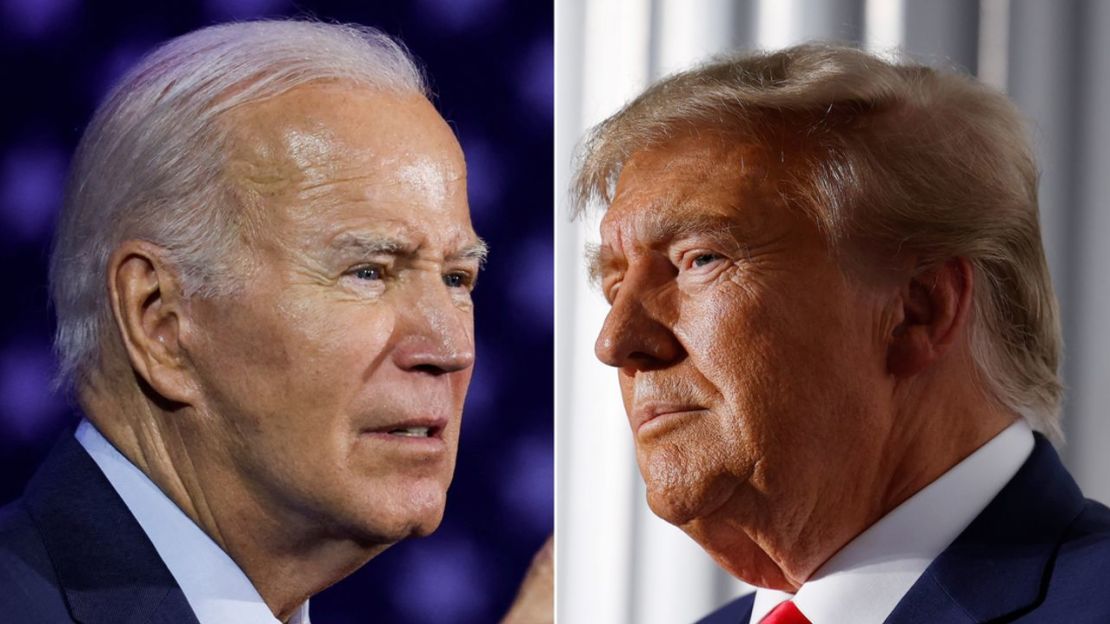 El presidente Joe Biden, a la izquierda, y el expresidente Donald Trump. Crédito: Getty Images