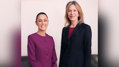La ganadora de las elecciones presidenciales de México, Claudia Sheinbaum, y Elizabeth Sherwood-Randall, asesora de Joe Biden.