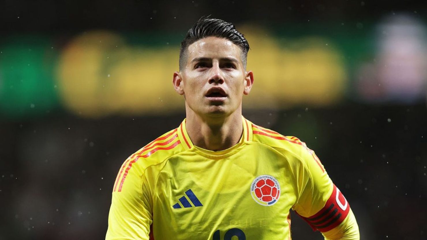 James Rodríguez de Colombia durante el partido amistoso internacional entre Rumania y Colombia en el Estadio Metropolitano de Civitas el 26 de marzo de 2024 en Madrid, España.