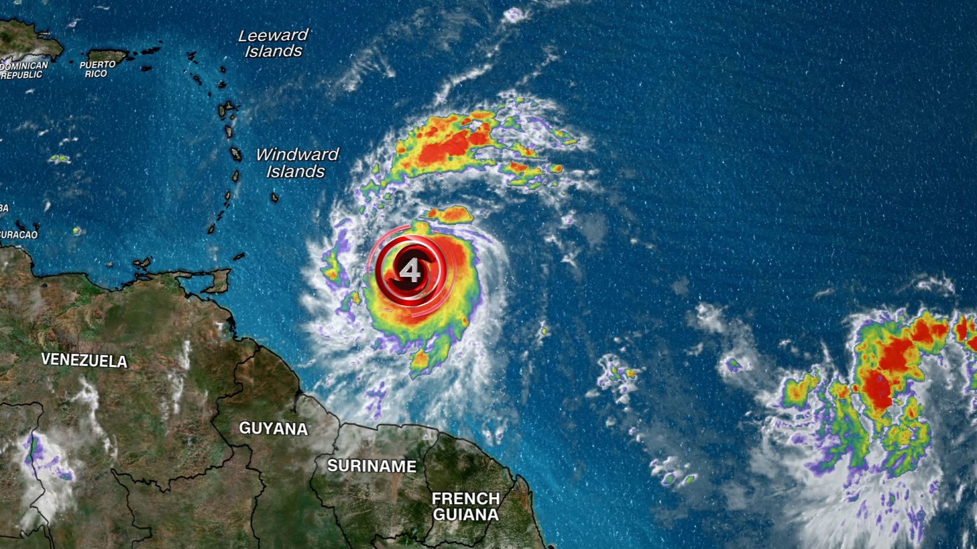 CNNE 1714342 - beryl ya es categoria 4 y es "extremadamente peligroso", dice el centro nacional de huracanes