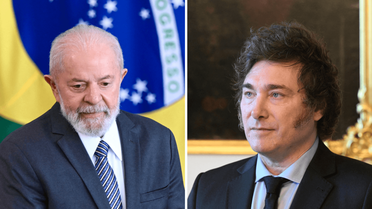 Los presidentes de Brasil y Argentina, Lula da Silva y Javier Milei.