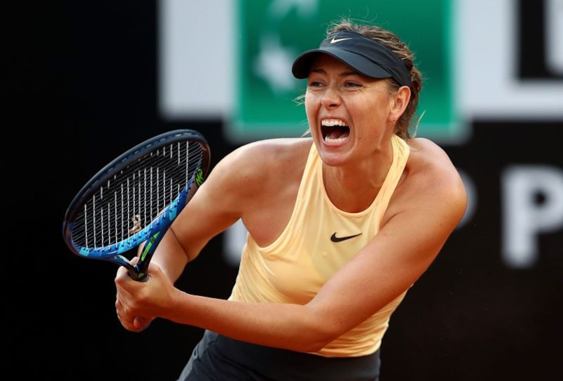 FOTO:Maria Sharapova de Rusia compite en un torneo el 16 de mayo de 2018, en Roma, Italia.