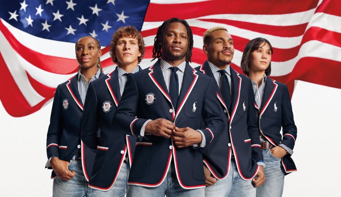 "Los uniformes del equipo de Estados Unidos celebran los estilos clásicos que están hechos para ser amados y perdurar durante generaciones", dijo Ralph Lauren en un comunicado sobre los nuevos diseños de la marca, como los blazers de botonadura sencilla que los atletas llevarán en la ceremonia de apertura el 26 de julio. Crédito: Richard Phibbs/Cortesía Ralph Lauren