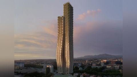 Arquitectos revelaron los planos de la Torre Bond, de 50 pisos, en la zona oeste de Tirana, la capital de Albania.