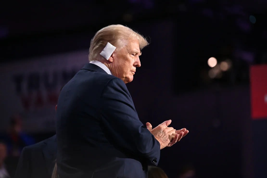 El expresidente Donald Trump en la Convención Nacional Republicana de 2024 en el Foro Fiserv en Milwaukee, Wisconsin, el jueves. Will Lanzoni/CNN