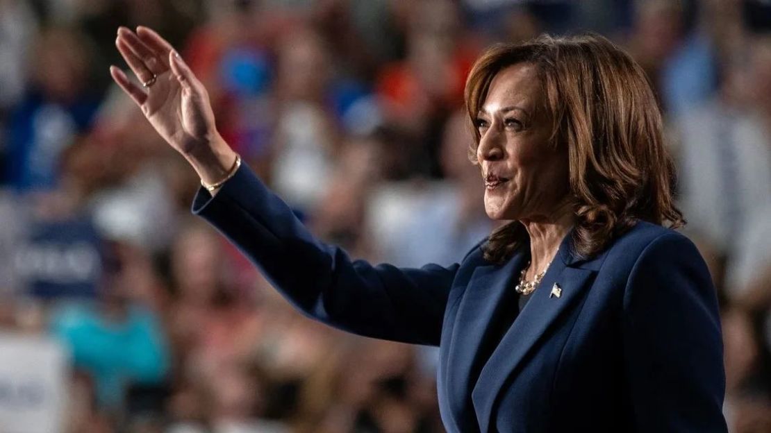 La vicepresidenta Kamala Harris habla en un mitin de campaña en West Allis, Wisconsin, el 23 de julio de 2024. (Foto: Jim Vondruska/Getty Images).